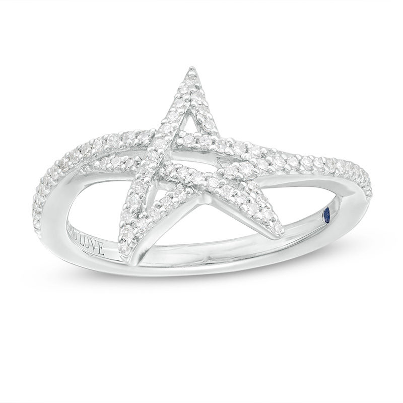 Main Image 1 of Vera Wang Love Collection 1/5 CT .T.W. Diamond Abstract Star Ring in Sterling Silver