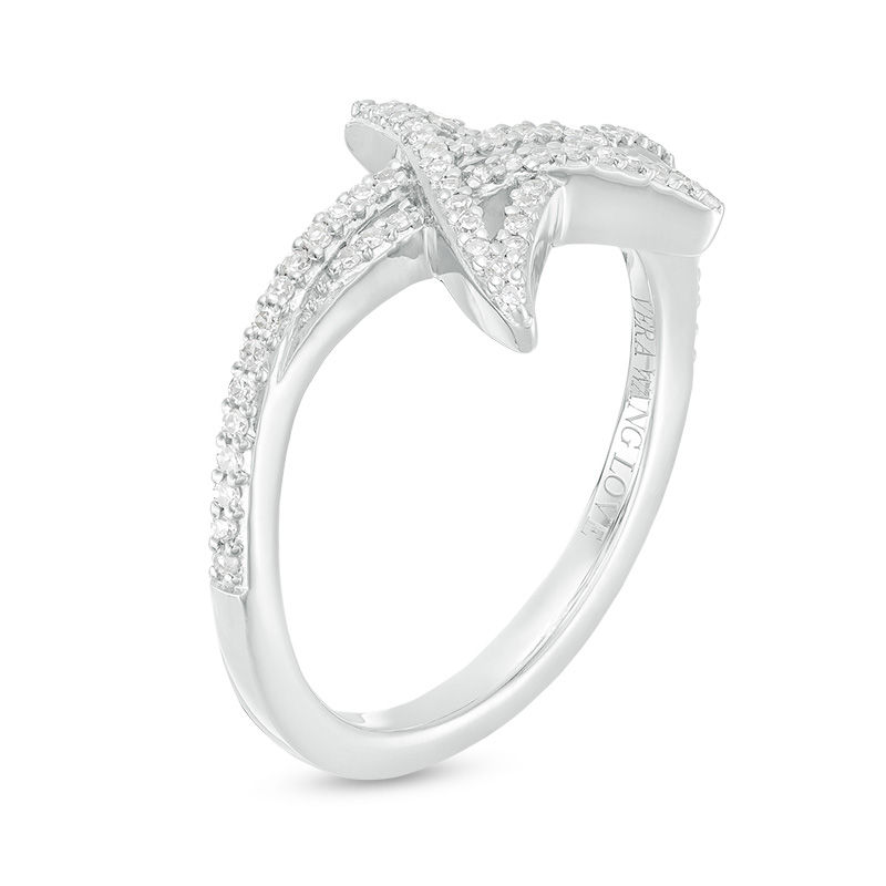 Main Image 2 of Vera Wang Love Collection 1/5 CT .T.W. Diamond Abstract Star Ring in Sterling Silver