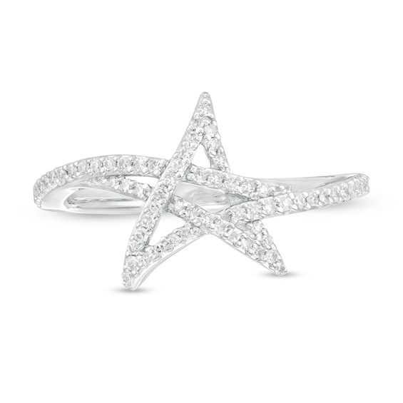 Vera Wang Love Collection 1/5 CT .T.w. Diamond Abstract Star Ring in Sterling Silver