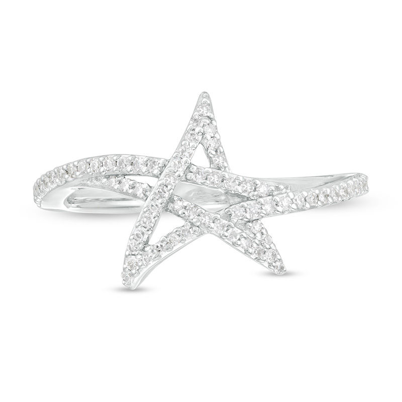 Vera Wang Love Collection 1/5 CT .T.W. Diamond Abstract Star Ring in Sterling Silver