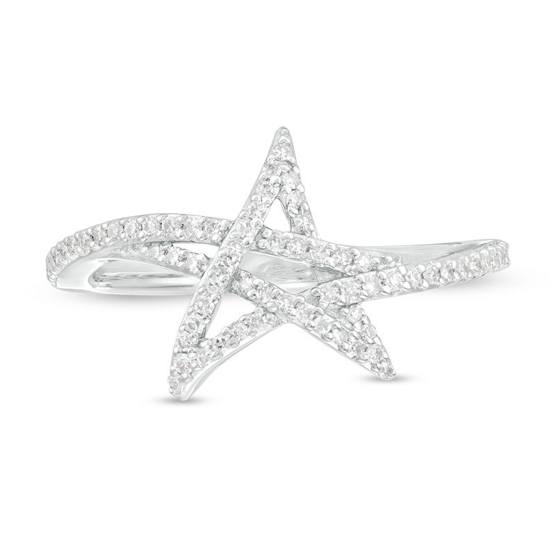 Main Image 3 of Vera Wang Love Collection 1/5 CT .T.W. Diamond Abstract Star Ring in Sterling Silver
