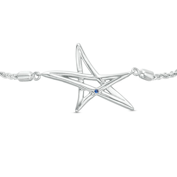 Vera Wang Love Collection 1/4 CT .T.w. Diamond Abstract Star Bolo Bracelet in Sterling Silver - 8.75"