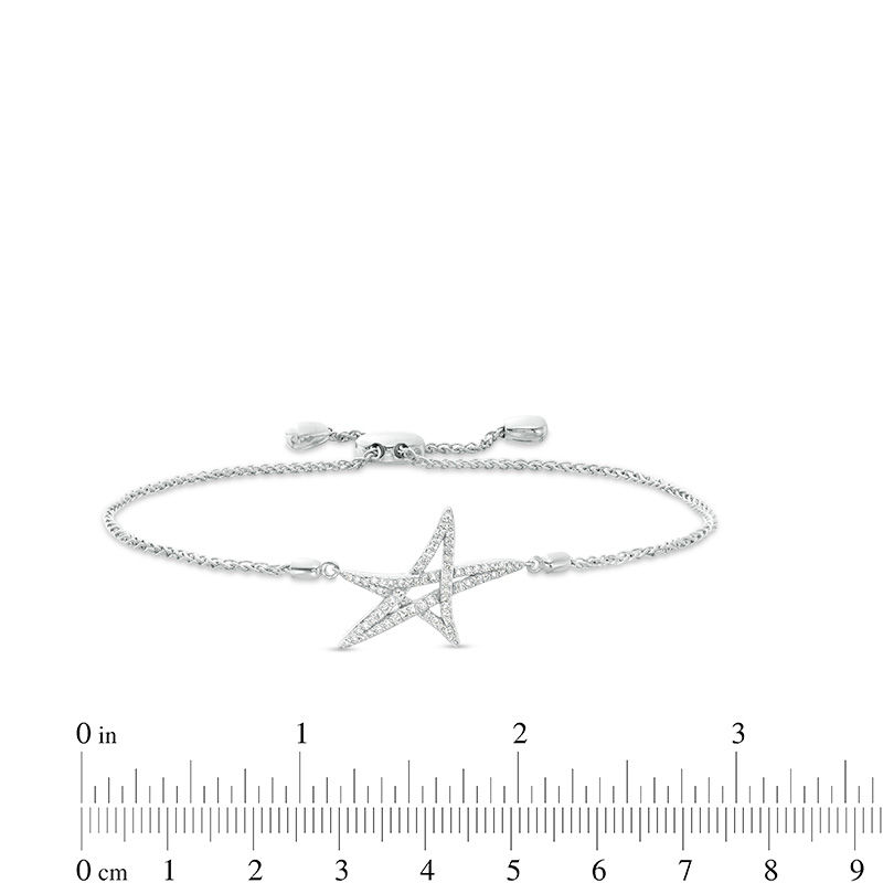 Main Image 3 of Vera Wang Love Collection 1/4 CT .T.W. Diamond Abstract Star Bolo Bracelet in Sterling Silver - 8.75"
