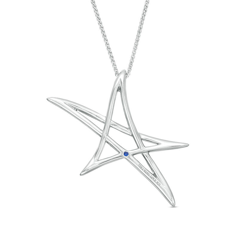 Main Image 2 of Vera Wang Love Collection 5/8 CT. T.W. Diamond Abstract Star Pendant in Sterling Silver - 19"