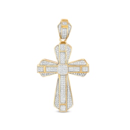 5/8 CT. T.W. Diamond Gothic-Style Cross Charm in 10K Gold