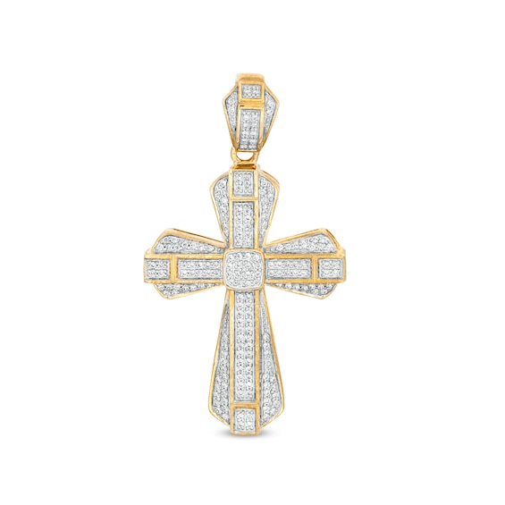 5/8 CT. T.w. Diamond Gothic-Style Cross Charm in 10K Gold