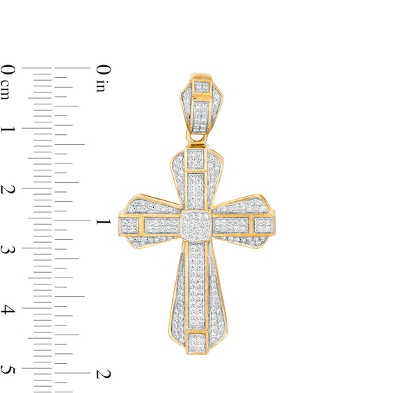 5/8 CT. T.w. Diamond Gothic-Style Cross Charm in 10K Gold