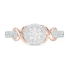 Thumbnail Image 4 of 1/5 CT. T.W. Composite Diamond Frame Ribbon Wrap Ring in Sterling Silver and 10K Rose Gold