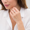 Thumbnail Image 2 of 1/5 CT. T.W. Composite Diamond Frame Ribbon Wrap Ring in Sterling Silver and 10K Rose Gold