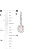 Thumbnail Image 3 of Oval Lab-Created Opal and White Sapphire Frame Drop Earrings in Sterling Silver
