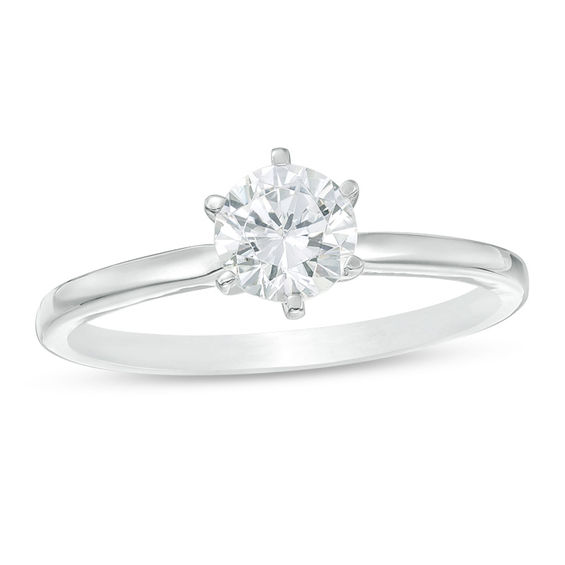 5/8 CT. Diamond Solitaire Engagement Ring in 14K White Gold (I/I2)