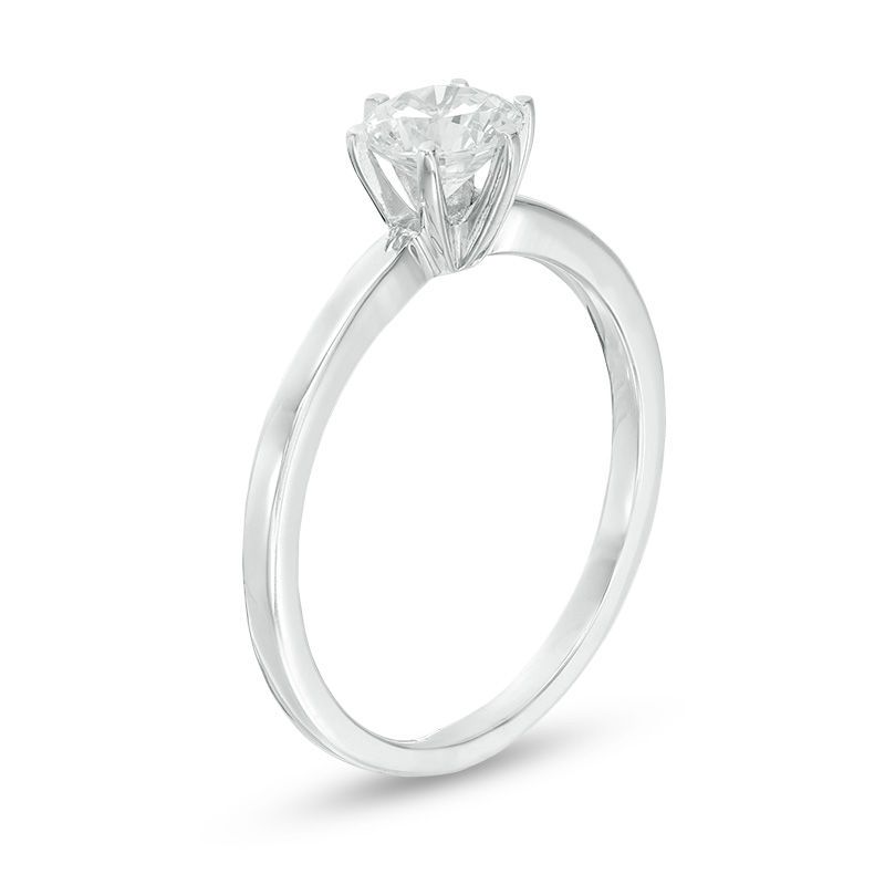 5/8 CT. Diamond Solitaire Engagement Ring in 14K White Gold (I/I2)