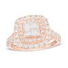 Thumbnail Image 1 of 1-3/4 CT. T.W. Quad Princess-Cut Diamond Double Cushion Frame Engagement Ring in 14K Rose Gold