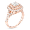 Thumbnail Image 3 of 1-3/4 CT. T.W. Quad Princess-Cut Diamond Double Cushion Frame Engagement Ring in 14K Rose Gold