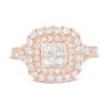 Thumbnail Image 4 of 1-3/4 CT. T.W. Quad Princess-Cut Diamond Double Cushion Frame Engagement Ring in 14K Rose Gold