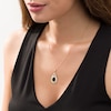 Thumbnail Image 2 of Pear-Shaped Onyx Diamond-Cut Frame Pendant in 10K Gold