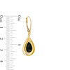Thumbnail Image 3 of Pear-Shaped Onyx Diamond-Cut Frame Drop Earrings in 10K Gold
