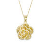 Thumbnail Image 1 of Diamond-Cut Flower Drop Pendant in 10K Gold