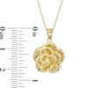 Thumbnail Image 3 of Diamond-Cut Flower Drop Pendant in 10K Gold
