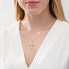 Thumbnail Image 2 of Diamond-Cut Filigree Cut-Out Cross Pendant in 10K Gold