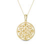 Thumbnail Image 1 of Diamond-Cut Filigree Flower Cut-Out Medallion Pendant in 10K Gold