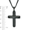 Thumbnail Image 3 of Men's 1/6 CT. T.W. Black Diamond Cross Pendant in Stainless Steel with Black Ion-Plate - 24"