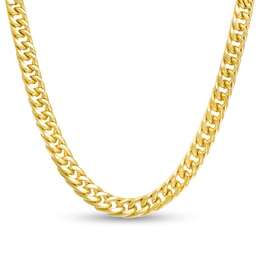 Men's 9.5mm Solid Curb Chain Necklace in Stainless Steel with Yellow Ion-Plate - 24&quot;