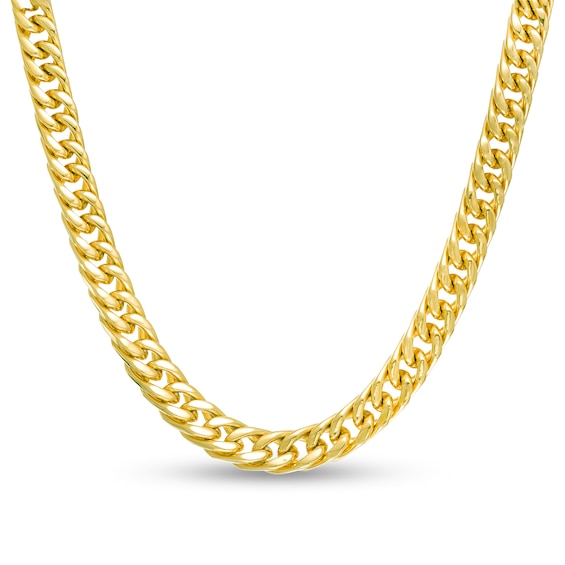 Men's 9.5mm Curb Chain Necklace in Stainless Steel with Yellow Ion-Plate - 24"