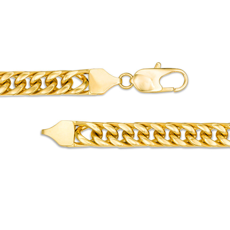 Men's 9.5mm Curb Chain Necklace in Stainless Steel with Yellow Ion