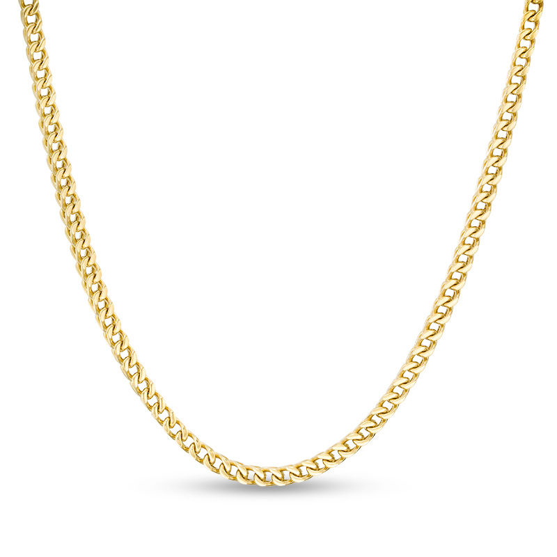 Main Image 1 of Men's 3.2mm Franco Snake Chain Necklace in Stainless Steel with Yellow Ion-Plate - 24"