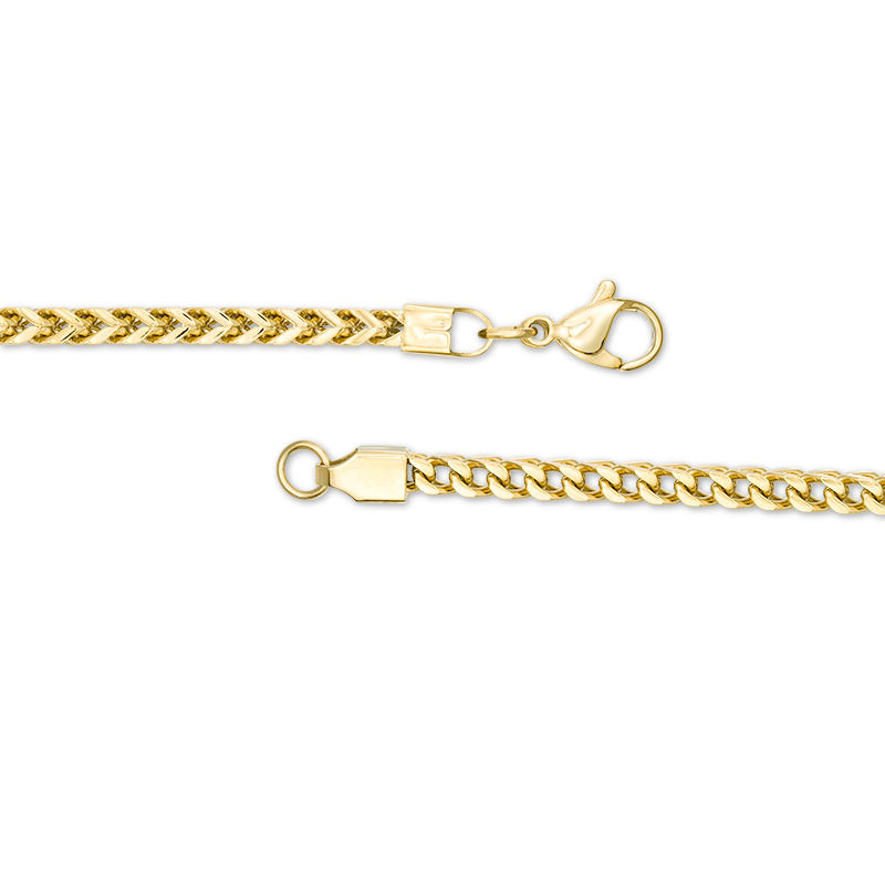 Men's 3.2mm Franco Snake Chain Necklace in Stainless Steel with Yellow Ion-Plate - 24"