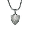Thumbnail Image 1 of Men's Damascus Pattern Shield Pendant in Stainless Steel with Gunmetal Ion-Plate - 24"