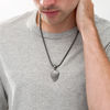 Thumbnail Image 2 of Men's Damascus Pattern Shield Pendant in Stainless Steel with Gunmetal Ion-Plate - 24"
