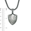 Thumbnail Image 3 of Men's Damascus Pattern Shield Pendant in Stainless Steel with Gunmetal Ion-Plate - 24"
