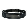 Thumbnail Image 1 of 12.0mm Black Faux Leather Triple Strand Laser-Cut ID Bracelet in Black IP Stainless Steel - 8.5"