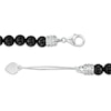 Thumbnail Image 2 of Men's 8.0mm Onyx Bead Strand Necklace with Sterling Silver Clasp