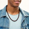 Thumbnail Image 2 of Men's 8.0mm Red Tiger's Eye Bead Strand Necklace with Sterling Silver Clasp