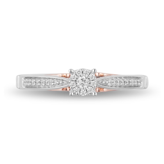 Enchanted Disney Aurora 1/6 CT. T.w. Diamond Promise Ring in 10K Two-Tone Gold
