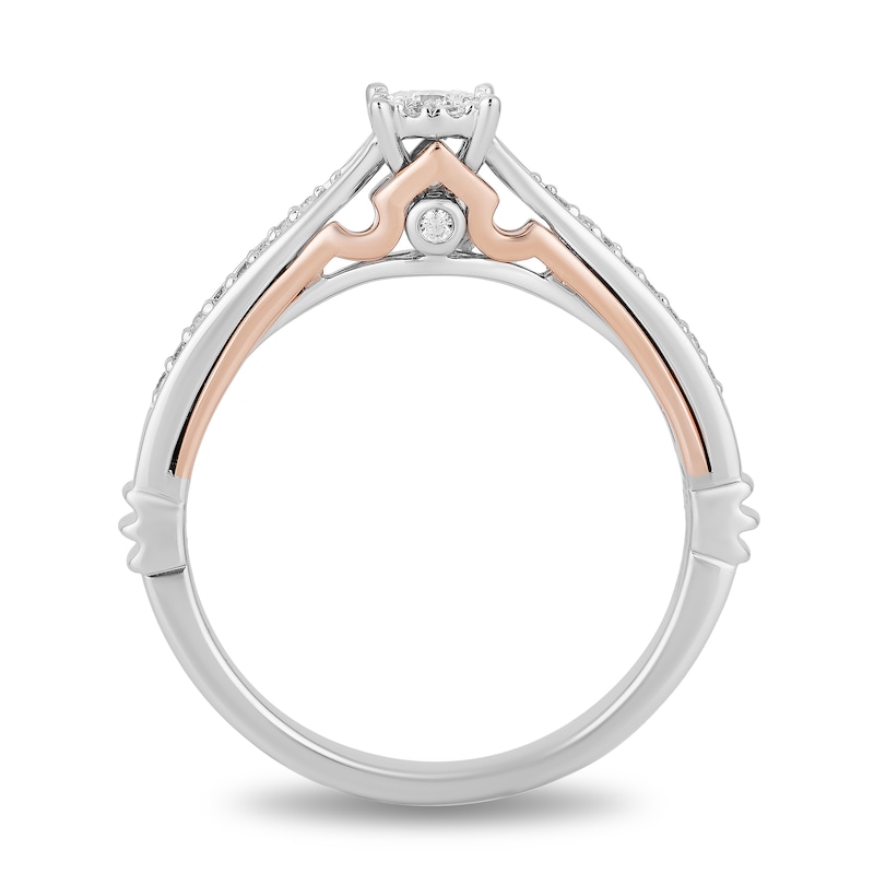 Enchanted Disney Aurora 1/6 CT. T.W. Diamond Promise Ring in 10K Two-Tone Gold
