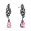 Thumbnail Image 1 of Enchanted Disney Villains Maleficent Pink Topaz and 1/6 CT. T.W. Diamond Earrings in Sterling Silver with Black Rhodium