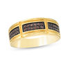 Thumbnail Image 0 of Men's 3/8 CT. T.W. Champagne Diamond Double Row Grid Pattern Ring in 10K Gold