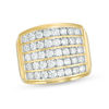 Thumbnail Image 0 of Men's 2 CT. T.W. Diamond Rectangle-Top Five Row Ring in 10K Gold