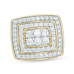 Men's 3 CT. T.W. Rectangular Multi-Diamond Double Row Frame Ring in 10K Gold