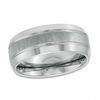 Thumbnail Image 0 of Men's 9.0mm Multi-Finish Double Groove Beveled Edge Wedding Band in Tungsten - Size 10