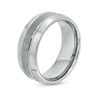 Thumbnail Image 2 of Men's 9.0mm Multi-Finish Double Groove Beveled Edge Wedding Band in Tungsten - Size 10