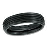 Thumbnail Image 1 of 6.0mm Multi-Groove Wedding Band in Black IP Tungsten - Size 10