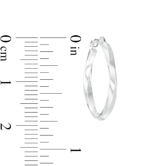 20.0mm Twist Hoop Earrings in 14K White Gold