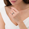 Thumbnail Image 2 of 3/8 CT. T.W. Marquise Diamond Frame Multi-Row Bridal Set in 10K White Gold with Black Rhodium
