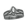 Thumbnail Image 1 of 1/2 CT. T.W. Marquise Diamond Frame Split Shank Bridal Set in 10K White Gold with Black Rhodium