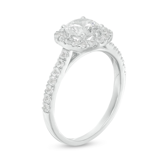 1-1/2 CT. T.w. Diamond Cushion Frame Engagement Ring in 14K White Gold